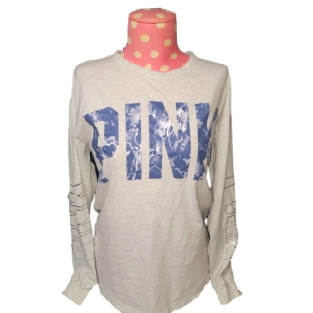 Pink VS Blue Tie-Dye Open Back Long Sleeve Shirt Sz:XS